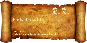 Rada Katalin névjegykártya